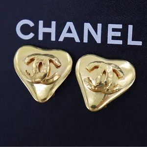 Chanel heart vintage earrings